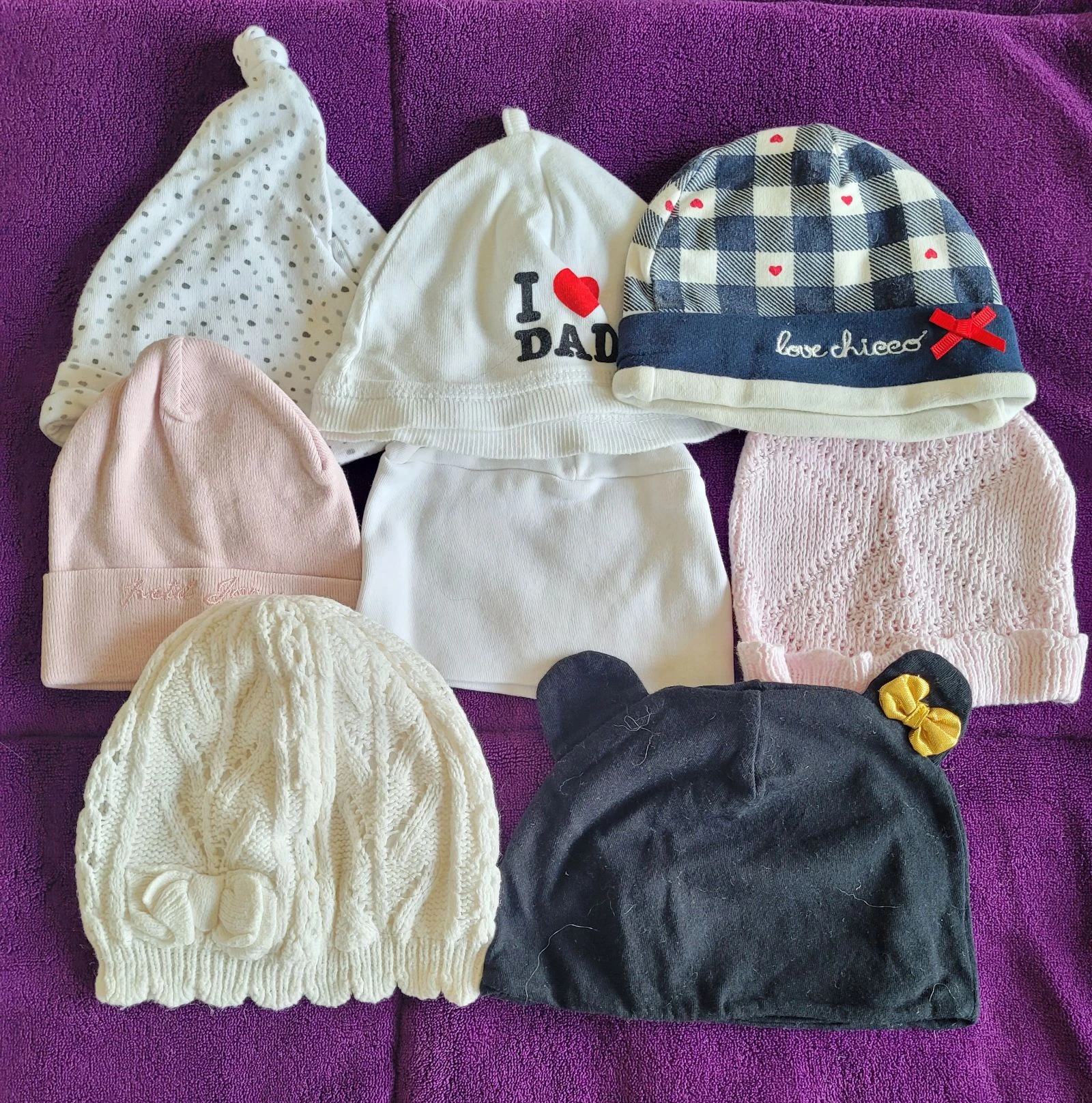 Conjunto 8 gorros / Lot 8 bonnet 0-1 mês/ mois